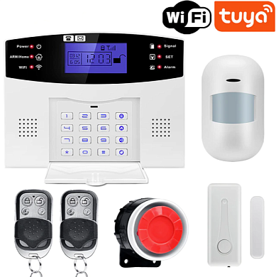 Беспроводная охранная сигнализация для дома и офиса с GSM/Wi-Fi, комплект сигнализации с подключением к умному дому Smart Life